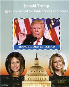 Souvenir Sheet, Donald Trump, Cinderellas,  , Famous People, Heads of State