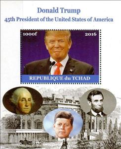 Souvenir Sheet, Donald Trump, Cinderellas,  , Famous People, Heads of State