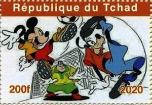 Stamp, Football, Cinderellas,  , Cartoons, Disney