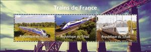 Souvenir Sheet, French Trains, Cinderellas,  , Railways