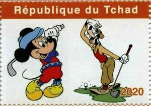 Stamp, Golf, Cinderellas,  , Cartoons, Disney