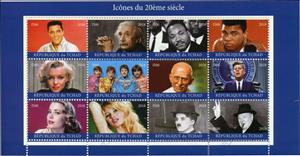 Mini Sheet, Icons of the 20th Century, Cinderellas,  , Famous People