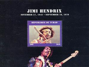 Souvenir Sheet, Jimi Hendrix, Cinderellas,  , Famous People, Musicians