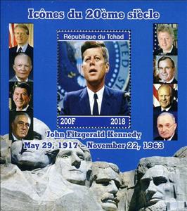Souvenir Sheet, John F Kennedy, Cinderellas,  , Famous People, Heads of State