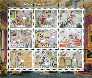 Mini Sheet, Julius Nisle (1812-1850), Cinderellas,  , Nudes, Paintings, People, Women