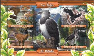 Mini Sheet, Les Aigles du Monde, Cinderellas,  , Animals (Fauna), Birds