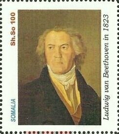 Stamp, Ludvig van Beethoven in 1823, Cinderellas,  , Composers, Paintings