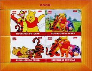 Mini Sheet, Pooh, Cinderellas,  , Cartoons, Disney