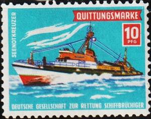 Stamp, Receipt Stamp. Lifegboat. Rescue of Shipwrecked, Cinderellas,  , Charity, Rescue Services, Ships