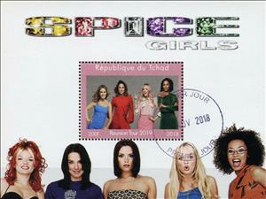 Souvenir Sheet, Spice Girls, Cinderellas,  , Famous People, Music, Singers