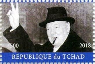 Stamp, Winston Churchill, Cinderellas,  , Famous People, Heads of State