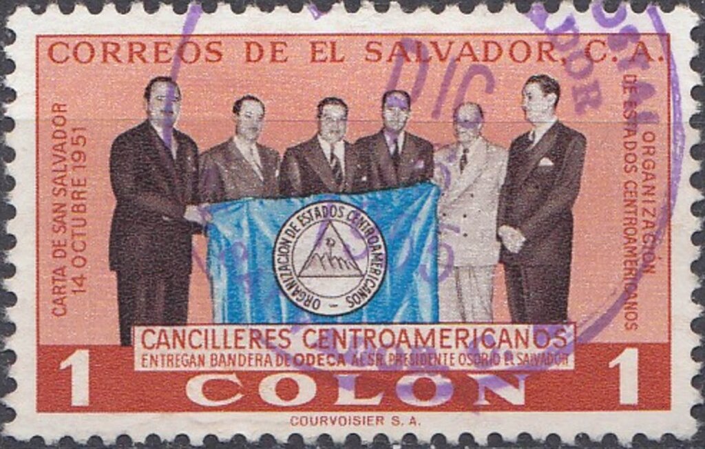 Six Presidents and flag of O.D.E.C.A.