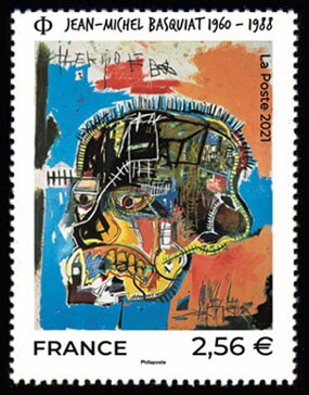 Stamp, Skulls, by Jean-Michel Basquiat, France,  , Art