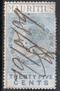 Stamp, Internal Revenue Stamp, Mauritius,  , Crowns and Coronets, Heads of State, Queens, Royalty