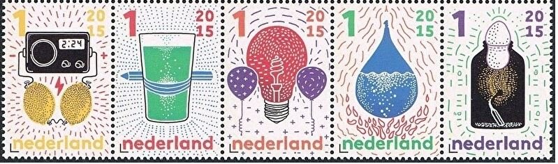 Se-tenant, Discover Science, Netherlands,  , Discoveries, Electricity