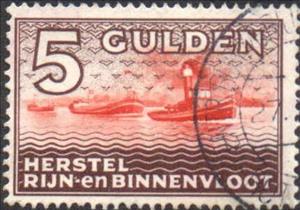 Stamp, Rhine Navigation. Herstel Rijn en Binnenvloot, Netherlands,  , Ships