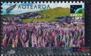 Stamp, Aotearoa Endless Russel Lupins Earth Sky Observatory, Personalized and Private Mail Stamps,  , Flowers, Landscapes