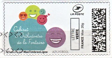 Stamp, Cabinet Orthodontie de la Fontaine, Personalized and Private Mail Stamps,  , Dental Surgery
