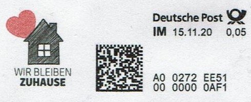 Stamp, COVID-19 pandemic We are Staying at home.Vir Bleiben Zuhause, Personalized and Private Mail Stamps,  , Healthcare, Hearts, Houses