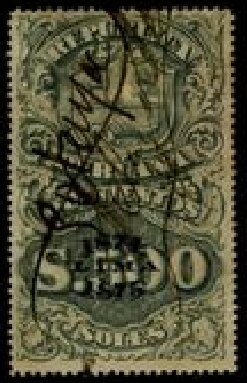 Stamp, Coat of Arms and Numeral Overprinted, Peru,  , Coats of Arms, Numbers