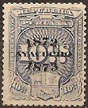 Stamp, Numeral Overprinted, Peru,  , Numbers