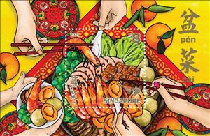Souvenir Sheet, Chinese New Year Food Traditions : Pen Cai, Singapore,  , Food, Gastronomy