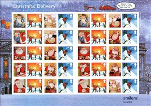 Mini Sheet, Father Christmas 2004 Smiler, United Kingdom of Great Britain & Northern Ireland,  , Christmas, Santa Claus, Snow