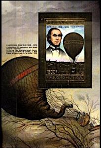 Souvenir Sheet, John Wise, Upper Volta,  , Air Balloons, Aviation