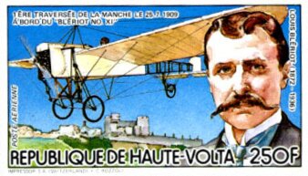 Stamp, Louis Blériot (1872-1936), Upper Volta,  , Aviation, Famous People, Изобретатели