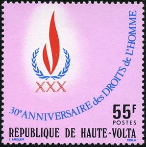 Stamp, The 30th Anniversary of the Universal Declaration of Human R, Upper Volta,  , Human Rights