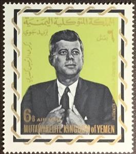 Stamp, John F. Kennedy (1917-1963), Yemen, Kingdom,  , Famous People, Heads of State