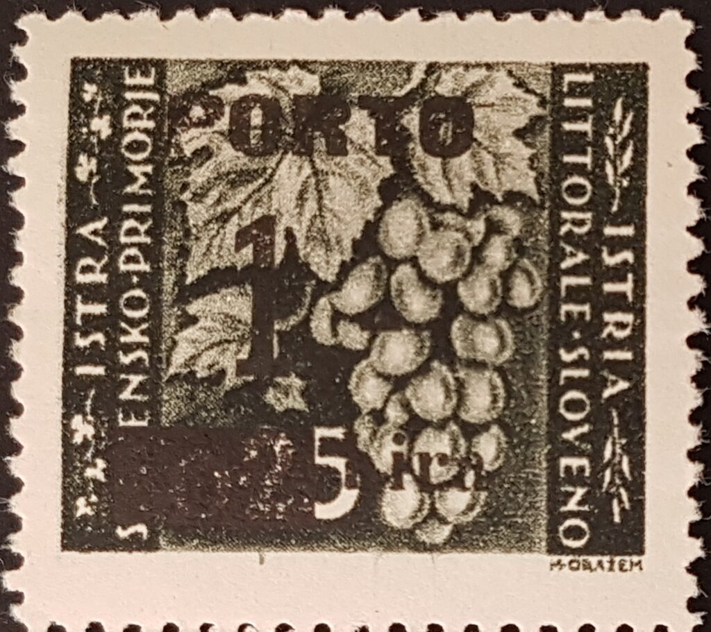 Landscape Stamp Overprint "PORTO" and new value