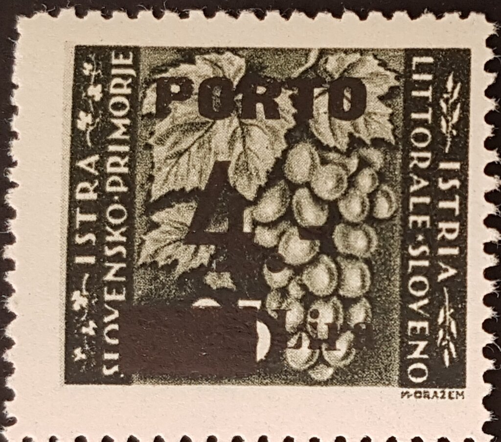 Landscape Stamp Overprint "PORTO" and new value