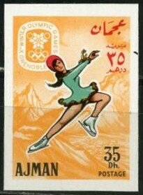 Stamp, Figure Skating, Ajman,  , Figure-skate, Olympic Games, Sports, Winter Sports