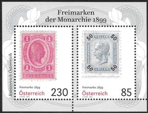 Souvenir Sheet, Definitives 1899, Austria,  , Emperors, Stamps