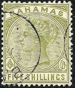 Stamp, Queen Victoria, Bahamas,  