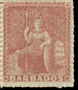 Stamp, Britannia seated, Barbados,  , Mythology