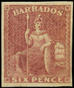 Stamp, Issues of 1858, Barbados,  , Mythology