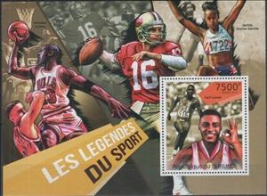 Souvenir Sheet, Carl Lewis, Burundi,  , Athletes, Athletics, Famous People, Sports