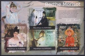 Mini Sheet, Paintings by Berthe Morisot, Burundi,  , Paintings, Women