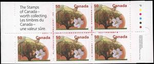 Booklet Pane, Bartlett Pear, Canada,  , Flowers, Fruits, Trees