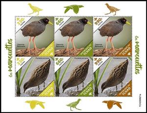 Mini Sheet, Zapornia flavirostra/Porzana porzana, Chad,  , Birds