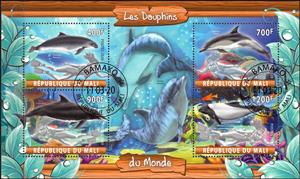 Mini Sheet, Les Dauphins du Monde, Cinderellas,  , Animals (Fauna), Dolphins, Mammals