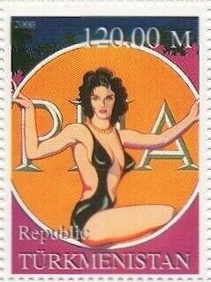 Stamp, Mel Ramos, Cinderellas,  , Painters, Paintings, Women