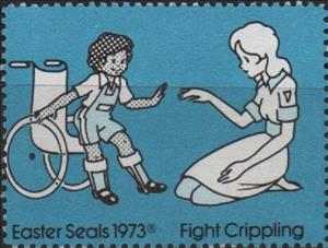 Stamp, National Easter Seal Society, Cinderellas,  , Charity, Disabled, Easter