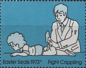 Stamp, National Easter Seal Society, Cinderellas,  , Charity, Disabled, Easter