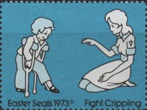 Stamp, National Easter Seal Society, Cinderellas,  , Charity, Disabled, Easter