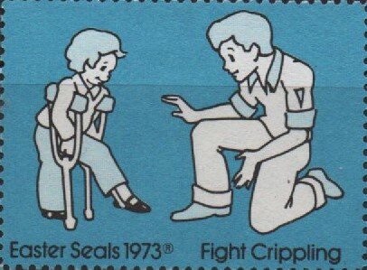 Stamp, National Easter Seal Society, Cinderellas,  , Charity, Disabled, Easter