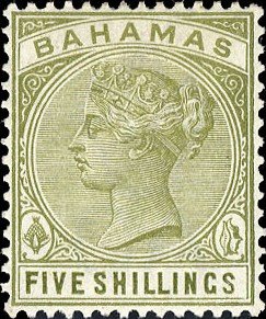 Stamp, Queen Victoria, Bahamas,  