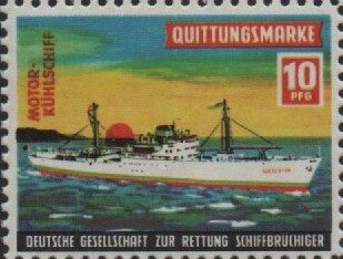 Receipt Stamp. Motor Reefer. Rescue of Shipwrecked